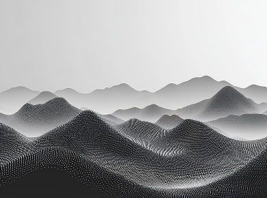Abstract digital mountain landscape symbolizing Vista Technologies creativity and growth in web design and development